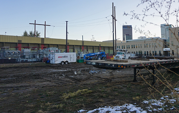 A lot at 24th and Stout has been floated for development. Photo by Burl Rolett.