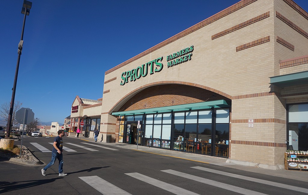 The Sprouts-anchored Arapahoe Marketplace Shopping Center near Arapahoe Road and Interstate 25. (Burl Rolett)