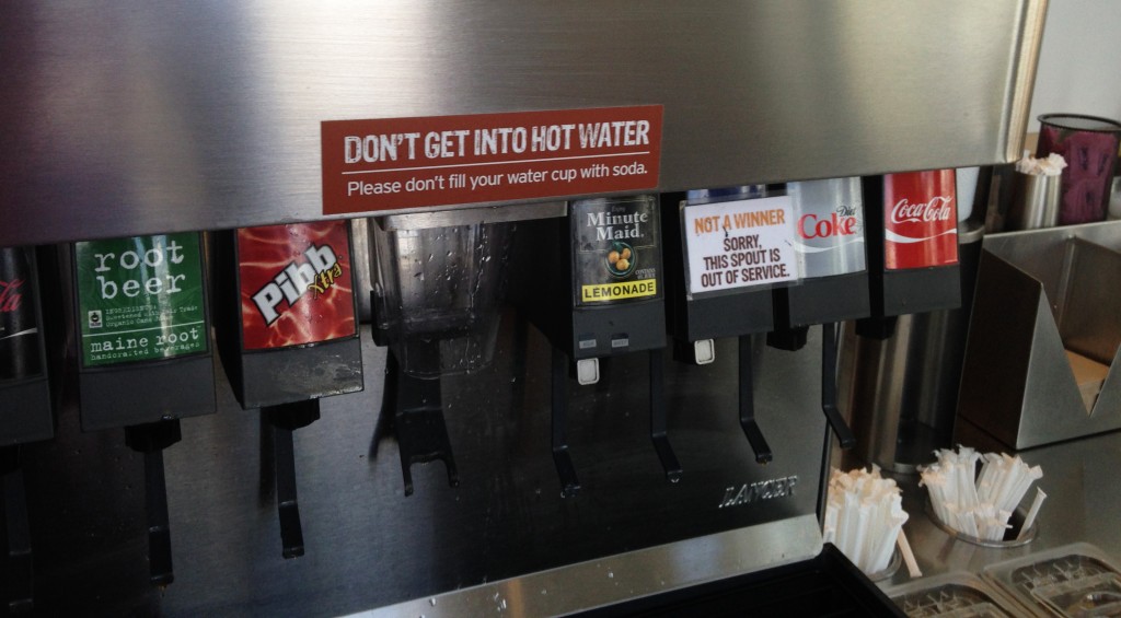 Chipotle is trying to put a stop to abuse of the free water cup. Photo by Aaron Kremer.