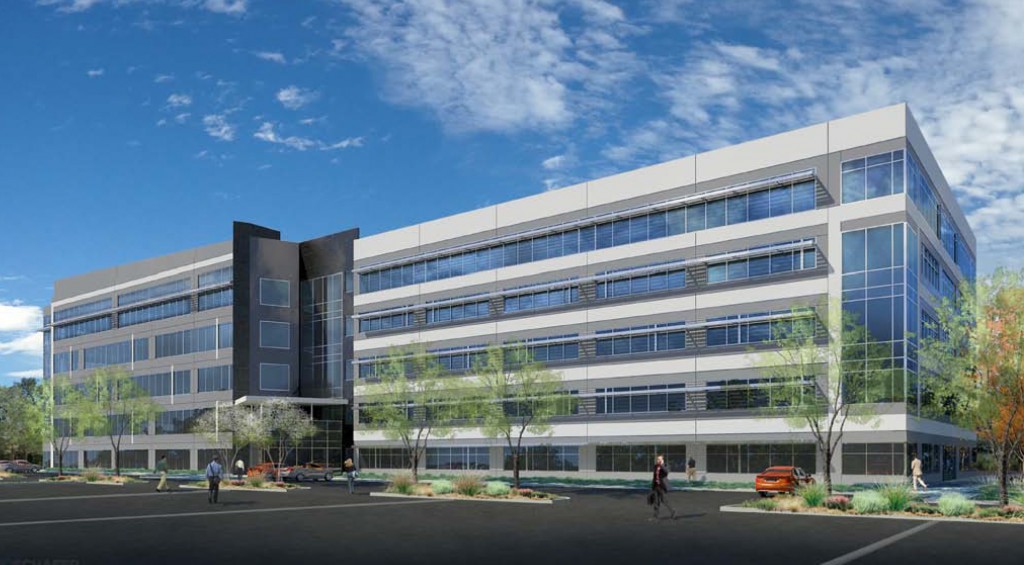 A developer is planning to soon break ground on a five-story office building. Rendering courtesy of Newmark Grubb Knight Frank.