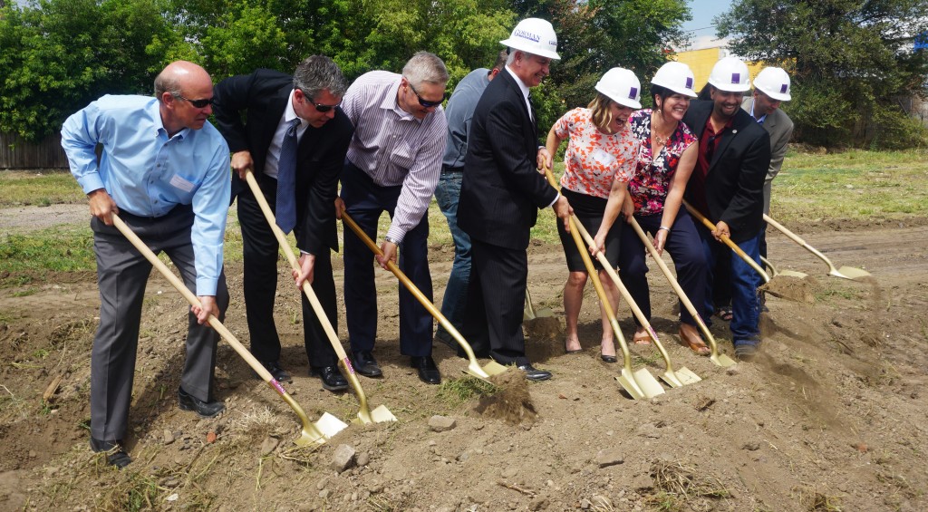 A ground-breaking ceremony on Tuesday kicked off construction of a new apartment complex. Photo by Burl Rolett.
