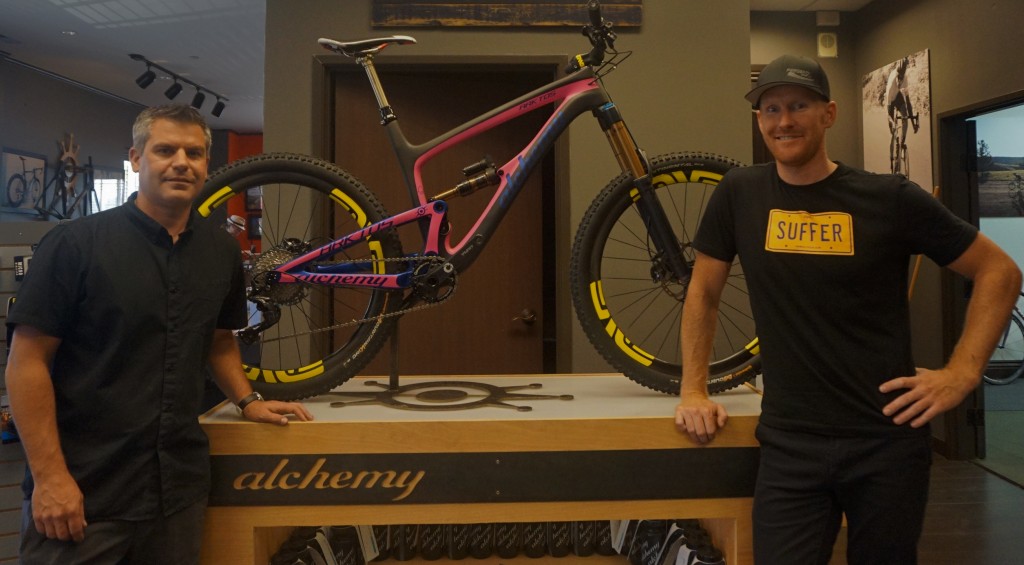 Ryan Cannizzaro (left) and Cody Baker are bringing a new mountain bike to market. Photos by George Demopoulos.