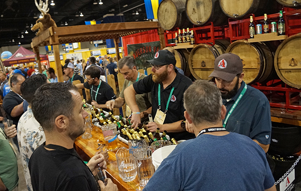 The Avery Brewing Co. pours out sample beers at GABF. Photo by Amy DiPierro.