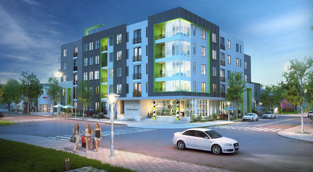 A developer is planning new apartments along Tennyson Street. Renderings courtesy of OZ Architecture.