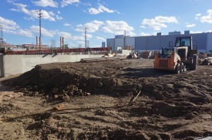 Construction on a parking lot has already begun. 