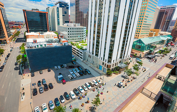 The lot called Block 47 near the 16th Street Mall sold last week. Photo courtesy of CBRE.