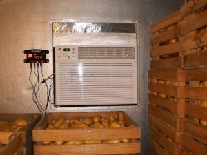 The Coolbot rigs a normal AC window unit to cool a small space to refrigerator temperatures. Image courtesy of Stoic.
