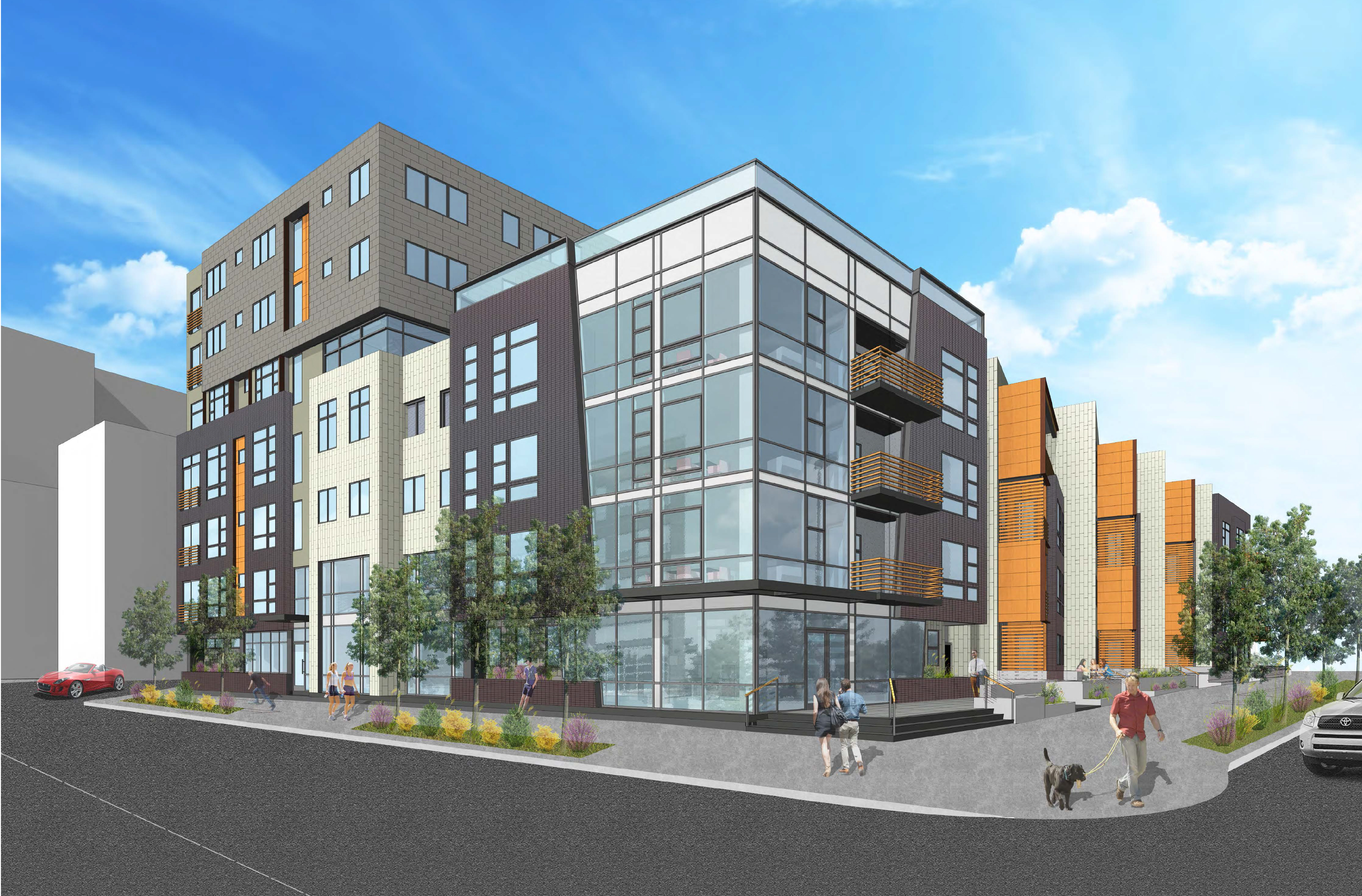 A new development is underway on Little Raven Street in Union Station. Renderings courtesy of Holland Partner Group.
