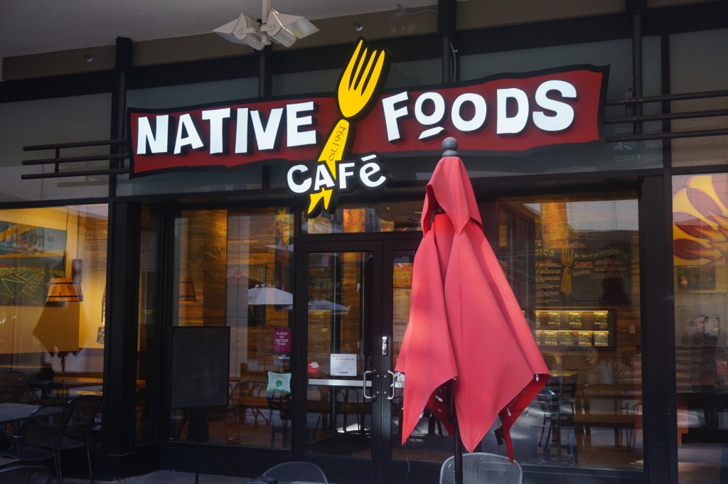 Native Foods Cafe in the Pavilions shopping center was scheduled to close Sunday. Photo by Burl Rolett.