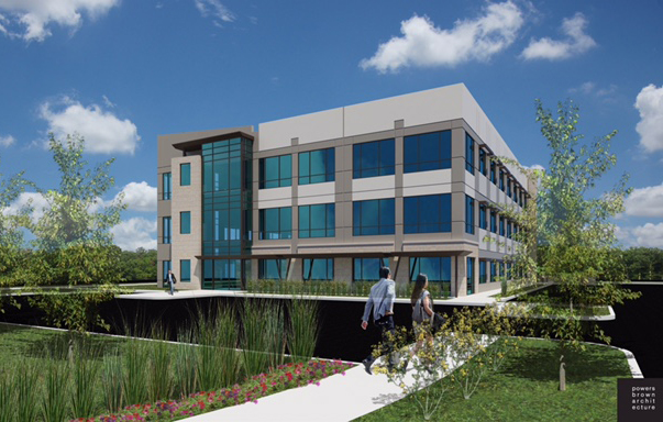 A rendering of the upcoming offices at 4624 N. Central Park Blvd.