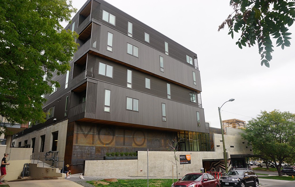 The MOTO apartments at 820 Sherman St. sold last week for $25.25 million. (Burl Rolett)