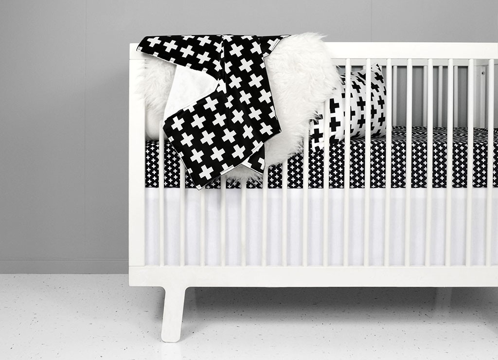 Olli + Lime makes sheets, blankets and accessories with simple designs, mostly in blacks and whites. (Courtesy Olli + Lime)