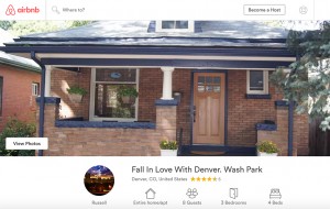 A Washington Park Airbnb listing.