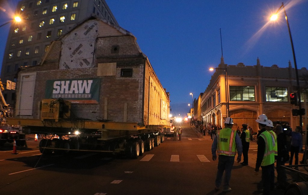 The museum was transported eight blocks down 13th Street. (Courtesy Vantage Shot)