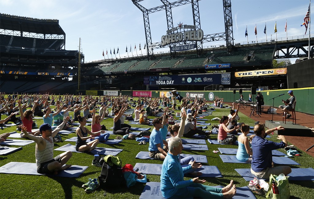 Pro Positive's Yoga Day at Safeco Field in Seattle. (Courtesy Pro Positive)