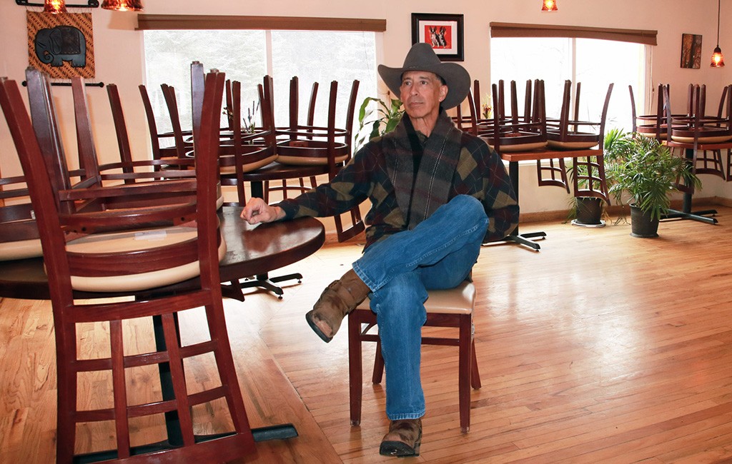 Riverbend Market and Eatery owner Michael Abbondanza inside the shuttered restaurant.