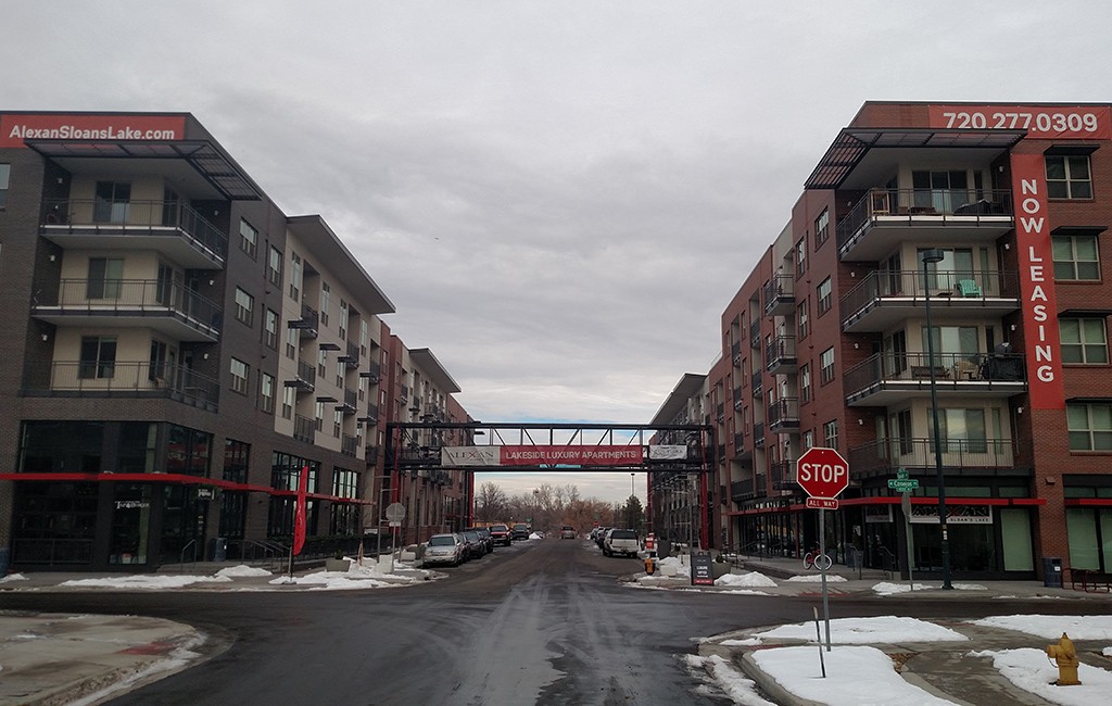 The apartment complex spans two blocks at the former St. Anthony's hospital site, where developer EnviroFinance Group planned a new 20-acre, mixed-use community. (Burl Rolett)
