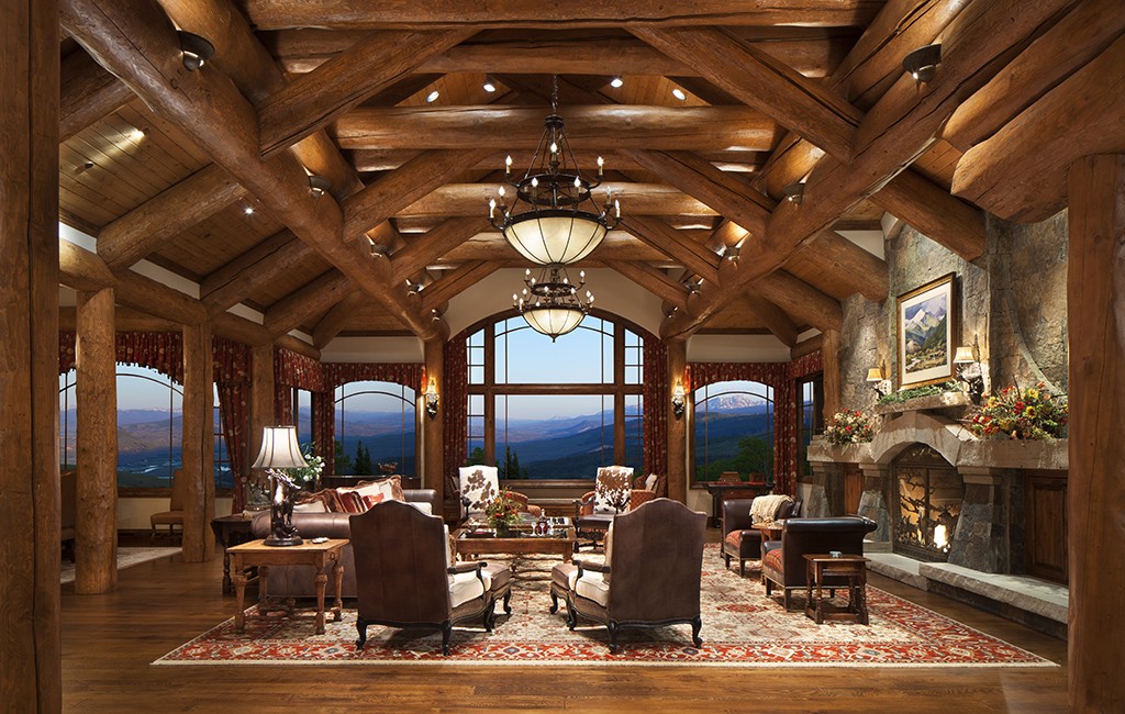 The 24,000-square-foot home's gathering place looks over its 350 acres. (Courtesy LIV Sotheby's)