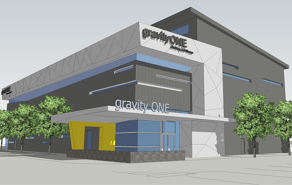 A rendering of the planned climbing gym at 8701 Uptown Ave. near UCHealth Broomfield Hospital. (Courtesy Gravity One)