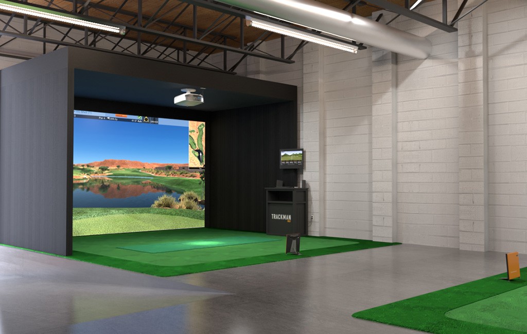 A rendering of a golf simulator inside the warehouse. (Courtesy Kelly Huff) 