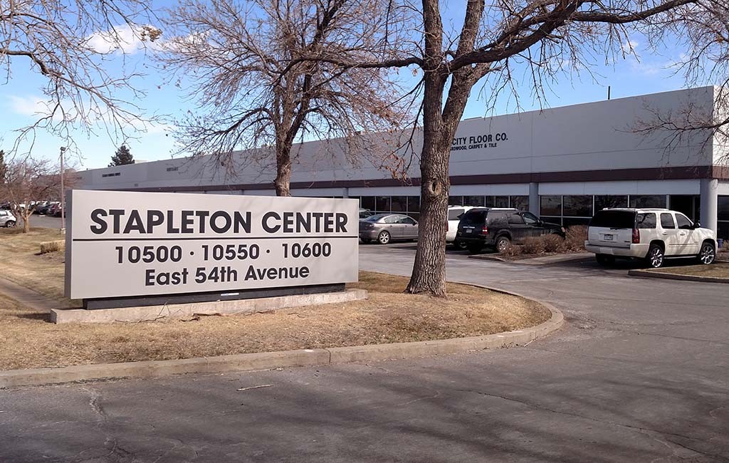 The Stapleton Industrial Center, a cluster of warehouses totaling 175,000 square feet, traded for $18.5 million as part of the deal. (Burl Rolett)