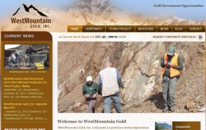 A screenshot of the West Mountain Gold website.